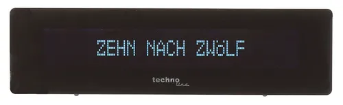 Technoline Digitale Uhr WT 435 - Wecker & Radiowecker mit innovativer Zeitanzeige in Worten, geräuschlos und modernem Design in Schwarz – ideal für ruhige Nächte.