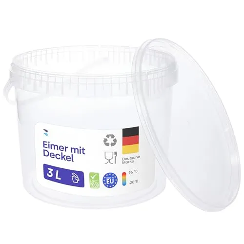 BenBow Eimer mit Deckel 3l transparent 5X 3 Liter von BENBOW