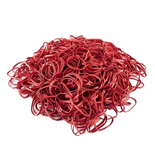 WPTrading - Gummiringe 1 kg Pack Ø 40mm in Rot - Gummibänder breit 1mm auf Natur Kautschukbasis für Büro & Haushalt reißfest - Haushaltsgummi klein extra stark zum Bündeln, Fixieren & Verschließen