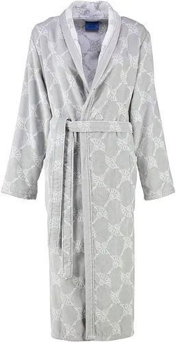JOOP! Damen Schalkragenmantel Black & White Silber 48/50 - Eleganter Schalkragenmantel in Silber, Größe 48/50, aus Baumwolle, maschinenwaschbar – ideal für stilvolles Entspannen.