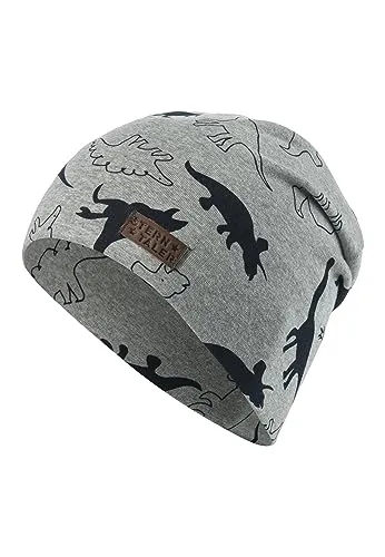Sterntaler Jungen Beanie Dinos Mütze, Silber, 51 in silber von Sterntaler