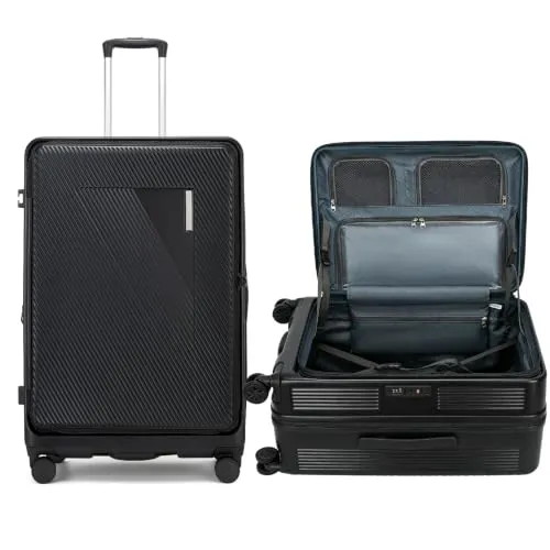 Super Solu Hartschalen-Trolley 66 cm – Erweiterbarer Koffer mit Frontöffnung