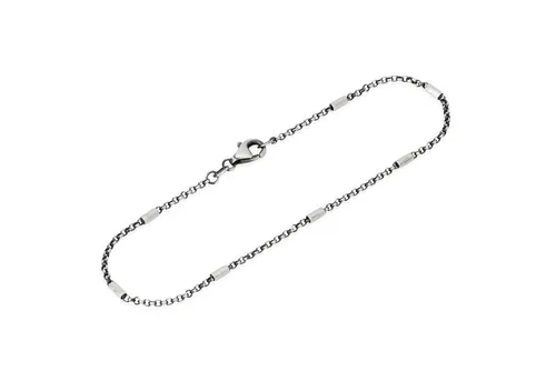 NKlaus 20cm Erbskette 925 Sterling Silber oxidiert Armband 1,9mm breit Silberkette 13865