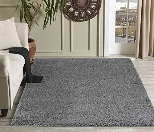 Serdim Rugs 912 Dunkelgrau, 160 x 230 cm Teppich für Wohnzimmer, einfarbig, Polypropylen, 160x230cm(5'3