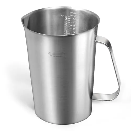 Newness Focus on Stainless Steel Messbecher, 2 Liter, silberfarben