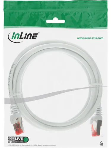 INLINE Patchkabel S-FTP PiMf Cat.6 250MHz PVC Kupfer weiss 0,5m
