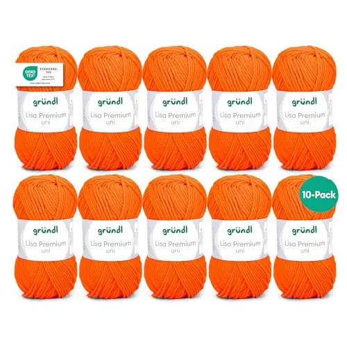 Gründl Wolle Lisa Premium uni in orange von Gründl