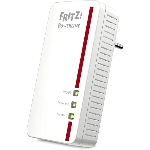 AVM Fritz!Powerline 1260E Single-Adapter - Powerline Adapter für schnelles WLAN mit bis zu 1200 Mbps, ideal zur Erweiterung Ihres Netzwerks über das Stromnetz.