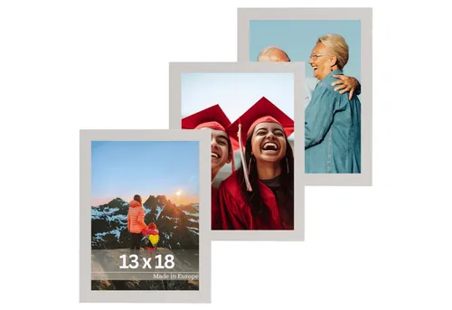 Victor (Zenith) Bilderrahmen Klee, Bilderrahmen Set Grau 13x18 cm, Bilderrahmen Modern, Holz