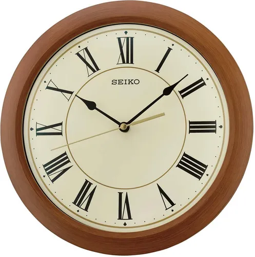 Seiko Wanduhr QXA713T – Braune Kunststoffuhr mit schleichender Sekunde - Wohnaccessoires: Hochwertige Seiko Wanduhr mit schleichender Sekunde für ein ruhiges Ambiente und zeitloses Design.