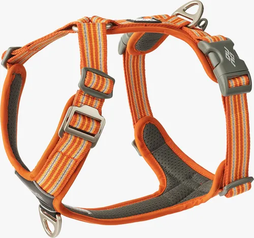 Dog Copenhagen V3 Comfort Walk Air Geschirr Orange Sun S - Robustes, leichtes Geschirr aus strapazierfähigem, schmutz- und wasserabweisendem Material. Ergonomisches Design mit atmungsaktiver Polsterung und reflektierenden Elementen für Sicherheit und Komfort.