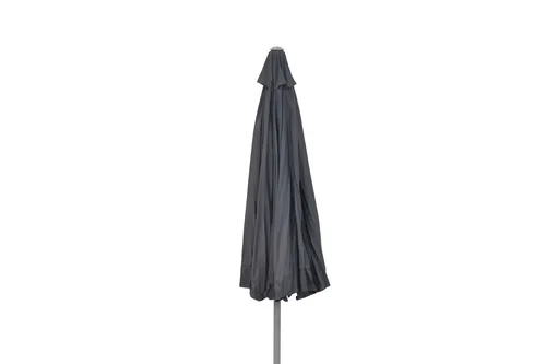 Merxx Marktschirm Ø 300 cm - Grau - Sonnenschirm mit UV 50 Schutz, ideal für Balkon und Garten. Robustes Aluminiumrohr und praktischer Kurbelmechanismus für einfachen Auf- und Abbau.