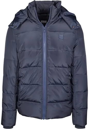 Urban Classics Herren Hooded Puffer Jacket - Funktionsjacke für kalte Tage mit angesagtem Stepp-Design, bequemer Passform und abnehmbarer Kapuze für individuellen Style.