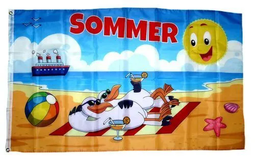 Flagge / Fahne Sommer Möwen Strand Hissflagge 90 x 150 cm