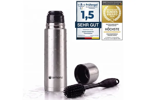 Goods+Gadgets Thermoflasche Edelstahl-Isolierflasche 500/1000ml – Thermosflasche mit Druckknopf, doppelwandiger Thermobecher Isolierkanne