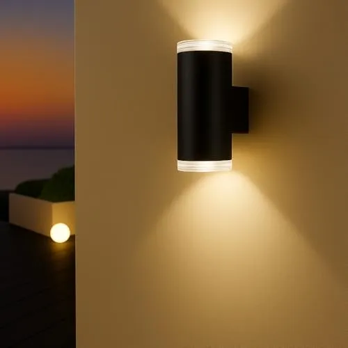 MeLiTec LED-Wandleuchte - Moderne Up- and Down-Light Wandlampe aus Edelstahl, ideal für Innen- und Außenbereiche, wetterfest mit IP44 und langlebigen LED-Leuchtmitteln für energieeffiziente Beleuchtung.