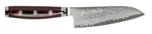 Yaxell Super Gou 161 Santoku Messer klein HP-Y-37112 - Hochwertiges Küchenmesser mit 161 Lagen Damaststahl und 12,5 cm Klingenlänge, ideal für Fisch, Obst, Fleisch und Gemüse – perfektes Werkzeug für kreative Köche.