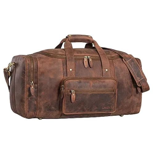 Produktbild STILORD 'Journey' Reisetasche groß aus Leder – Vintage Weekender Bag