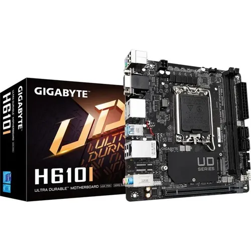 Gigabyte H610I Motherboard - Unterstützt Intel Core 14th CPUs, bis zu 5600MHz DDR5, ideal für Gaming und Multimedia Anwendungen