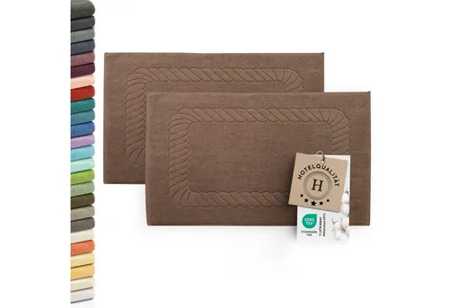 ZOLLNER Badematte aus 100% Baumwolle - Langlebige und saugfähige Badematte, kochfest und fußbodenheizungsgerecht, ideal für Komfort und Stil in Ihrem Badezimmer oder beim Camping.