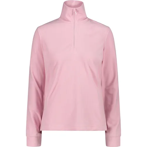 CMP Woman Sweat pink (B309) 42 - Skipulli für Frauen aus leichtem Arctic Fleece, bietet optimale Wärme und Komfort beim Skifahren. Mit Reißverschluss und Windschutzleiste für zusätzlichen Schutz.