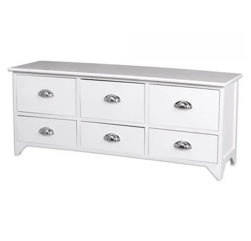 LebensWohnArt Kommode REBECCA Weiß Hochglanz 106cm - Elegante Hochglanz-Kommode mit 6 Schubladen, ideal für stilvolle Wohnräume. Bereits montiert und sicher verpackt für einen problemlosen Transport.