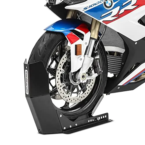 ConStands Easy Transport Fix - Motorrad Wippe Kompatibel mit BMW R 1200 GS Adventure Schwarz Kompatibel mit Anhänger Vorderrad Transportständer Motocross Roller