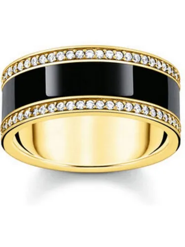 THOMAS SABO Fingerring mit Zirkonia in Goldfarbe, Größe 56 in gold von THOMAS SABO