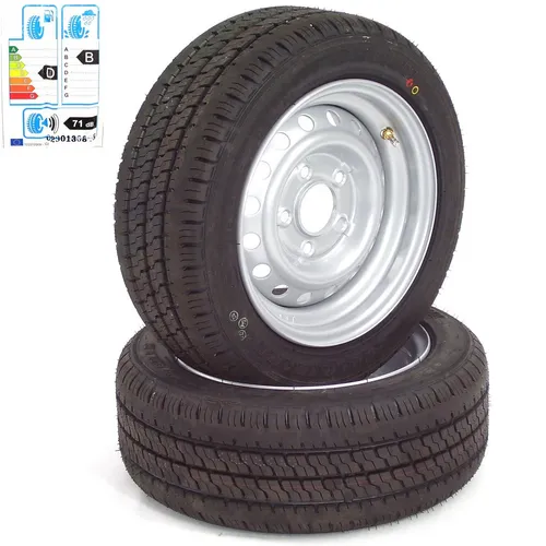 Apex Anhänger Komplettrad 195/50 R13C 5x112 - 2x Anhänger-Komplettrad 195/50 R13C mit robustem Reifen und hochwertiger Stahlfelge. Ideal für hohe Lastanforderungen, einfache Montage und vielseitig einsetzbar für Anhänger und Wohnwagen.