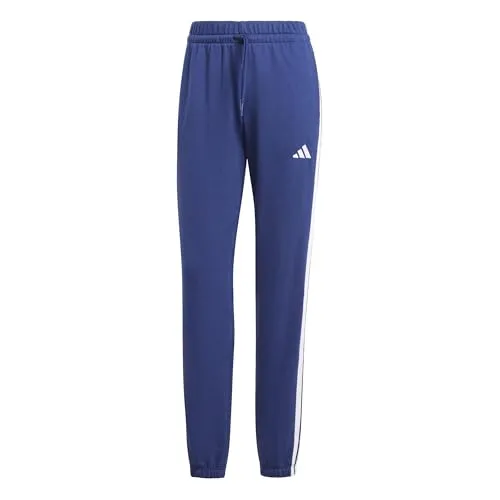 adidas Damen Essentials 3-Stripes French Terry Cuffed Pants - Modische Hosen mit regulärer Passform, aus 70% recycelten Materialien, ideal für umweltbewusste Modebewusste.