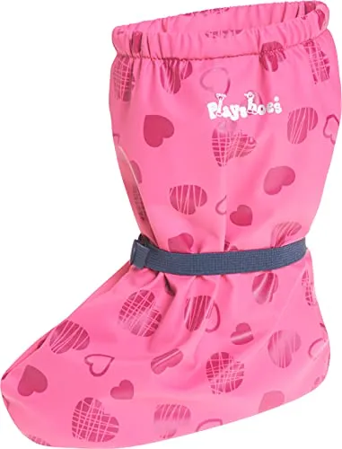 Playshoes Unisex Baby Regenvoeten met fleecevoering Stiefel, Pink Herz, Small EU