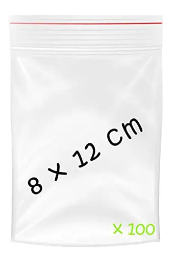 LDPE-Schnellverschluss-Beutel Zip Beutel Druckverschlussbeutel (80x120mm = 100 Stück) 100 x