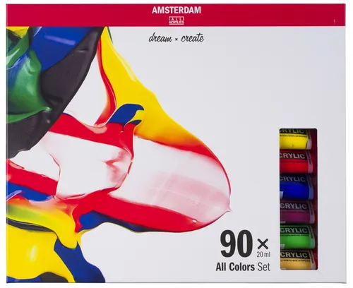 ROYAL TALENS Acrylfarbe AMSTERDAM General Selection 90x20ml - Schreibutensilien: Hochwertige Acrylfarben in 90x20ml Tuben, ideal für kreative Projekte und brillante Farbergebnisse.