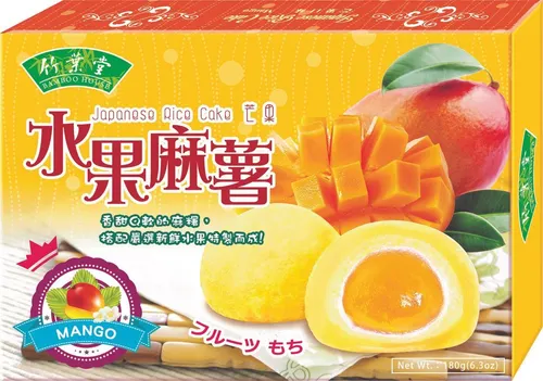 BAMBOO HOUSE Mochi, Mango und Marshmallow 180g | Klebreiskuchen Mango-Geschmack