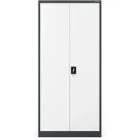 Jan Nowak Aktenschrank C001H - Abschließbarer Büroschrank mit Flügeltüren - Robuster Aktenschrank aus pulverbeschichtetem Stahl, ideal für die sichere Aufbewahrung von Unterlagen. Mit 4 verstellbaren Fachböden und abschließbarem Sicherheits-Zylinderschloss für höchste Sicherheit.