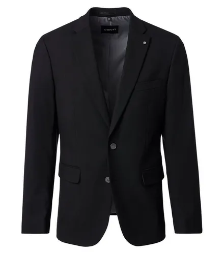 VENTI Herren Anzugsakko FORMAL Schwarz 25 - Elegantes VENTI Herren Anzugsakko mit Reverskragen, 2-Knopf-Design und Pattentaschen. Hochwertiger Polyestermix bietet Komfort und Stil für professionelle Anlässe.