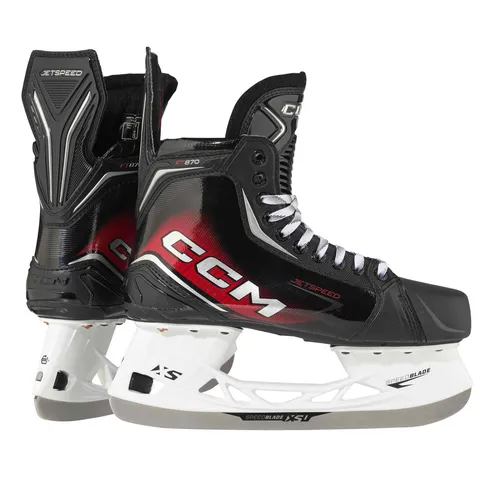CCM Jetspeed FT870 Schlittschuhe Intermediate, Größe 05.0 (38.5), Weite Wide - Ergonomische Schlittschuhe mit 2D Metaframe für verbesserte Steifigkeit und Halt. Ideal für ambitionierte Spieler, leicht und langlebig, mit schnellem Klingenwechsel.