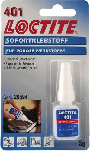 LOCTITE 401 Sekundenkleber, hochfester Flüssigkleber für schnelle Reparaturen