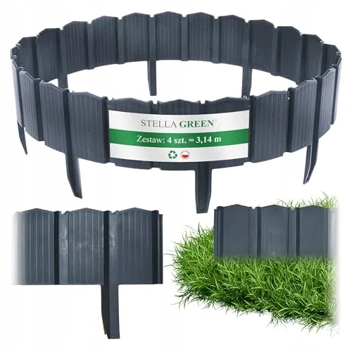 Palisade Holzoptik 3,14m - anthrazit | Beetumrandung, Rasenkante, Beeteinfassung, Gartenpalisade