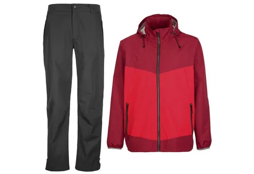 Killtec Regenanzug Golfanzug rot/schwarz Funktionsjacke + Funktionshose