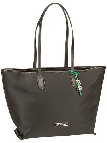 KARL LAGERFELD IKON NYLON LG TOTE Schwarz - Stylische Nylon-Tasche mit praktischem Design, ideal für Freizeit, Uni oder Büro. Zwei Hauptfächer sorgen für optimale Organisation und Übersicht.
