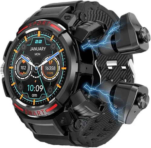 CISIYOO Smartwatch (3,8 cm, android ios), Smartwatch mit Bluetooth Kopfhörern Musikfunktion und 110 Sportmodi