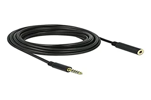 DELOCK Verlängerungskabel Klinke 4,4 mm 5 Pin Stecker zu Buchse 5 m schwarz