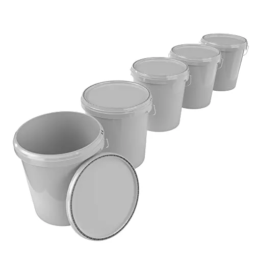 5X Eimer mit Deckel 16 Liter Grau in grau von FixedByU