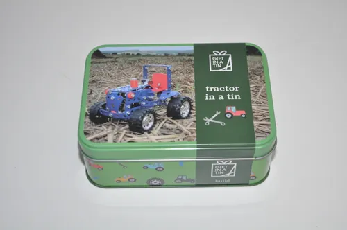 Apples to Pears - Blechtraktor zum Zusammenbauen Bausatz Tractor in a tin Neu