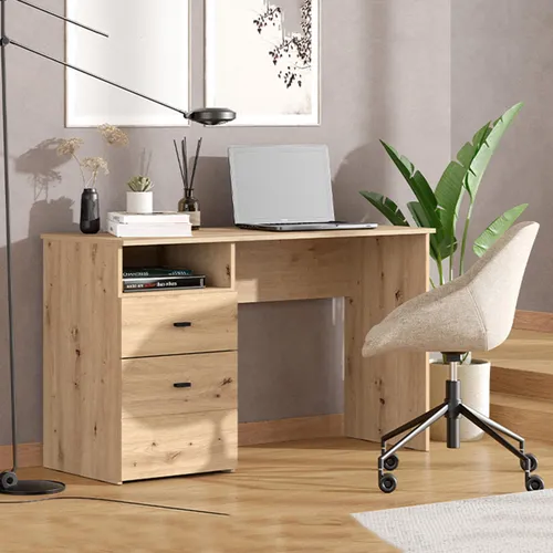 Frutal Schreibtisch Eiche Braun mit 2 Schubladen
