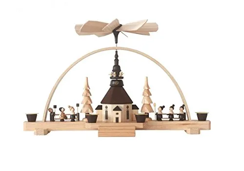 Rudolphs Schatzkiste Schwibbogenpyramide mit der Seiffener Kirche Höhe=25cm NEU Lichterbogen Fensterbogen Erzgebirge Seiffen Weihnachten Holz Dekoration