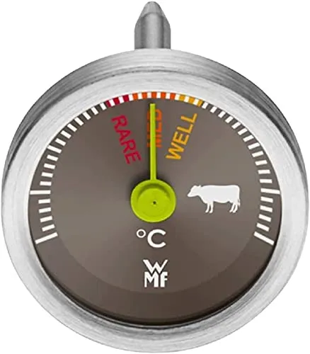 WMF Steakthermometer analog, 2,6 cm, Fleischthermometer mit Garpunkte-Markierungen für rare, med, well, Bratenthermometer