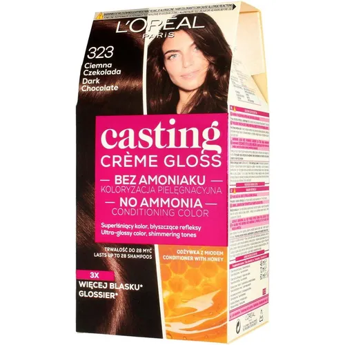 L'Oréal Paris Creme Gloss Cream colorant No.323 Dark chocolate (323 Dark Chocolate) (3600521366837)