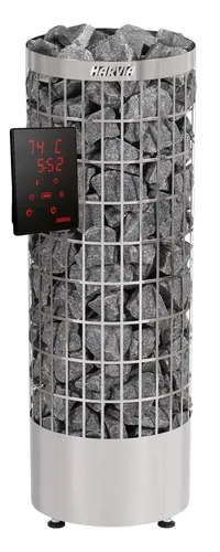 HARVIA Saunaofen Cilindro PC70XE 6.8kW - Saunaofen für optimale Wärmeverteilung, ideal für Ihre persönliche Sauna, Abmessungen (BxHxT): 360x930x360, ohne Saunasteine.